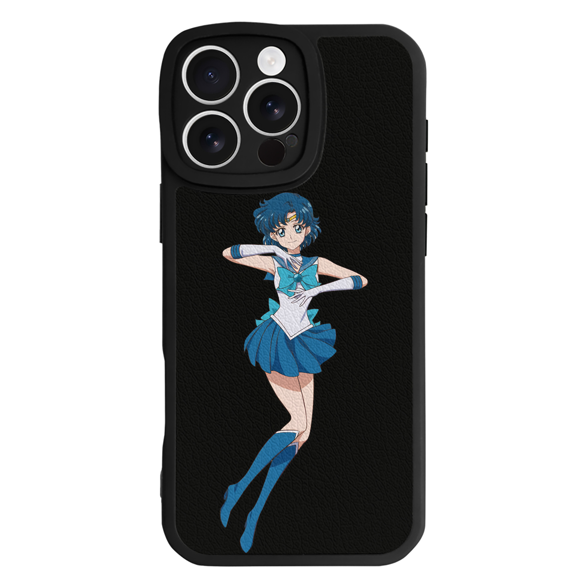 （画像用） 美少女戦士セーラームーン 水野 亜美 みずの あみ Sailor Moon Mizuno Ami 【iPhone 16シリーズ対応】シリコンスマホケース（レザー調） 材質：シリコン